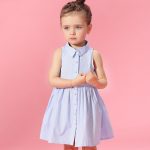 2016 Baby Girl Summer Princess Sofia Denim Dresses July 4th Summer Style Frock Design Clothes for